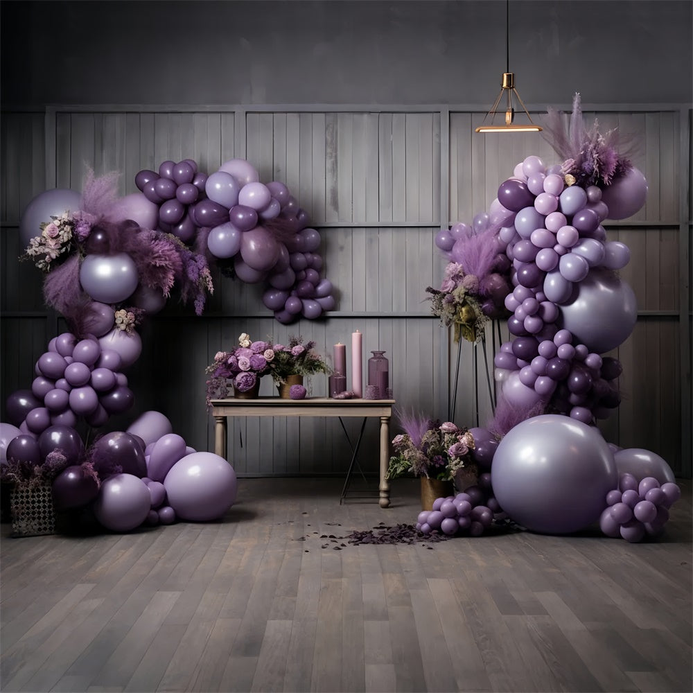 Anmutige violette Ballongirlande Halloween Hintergrund BRP8-179