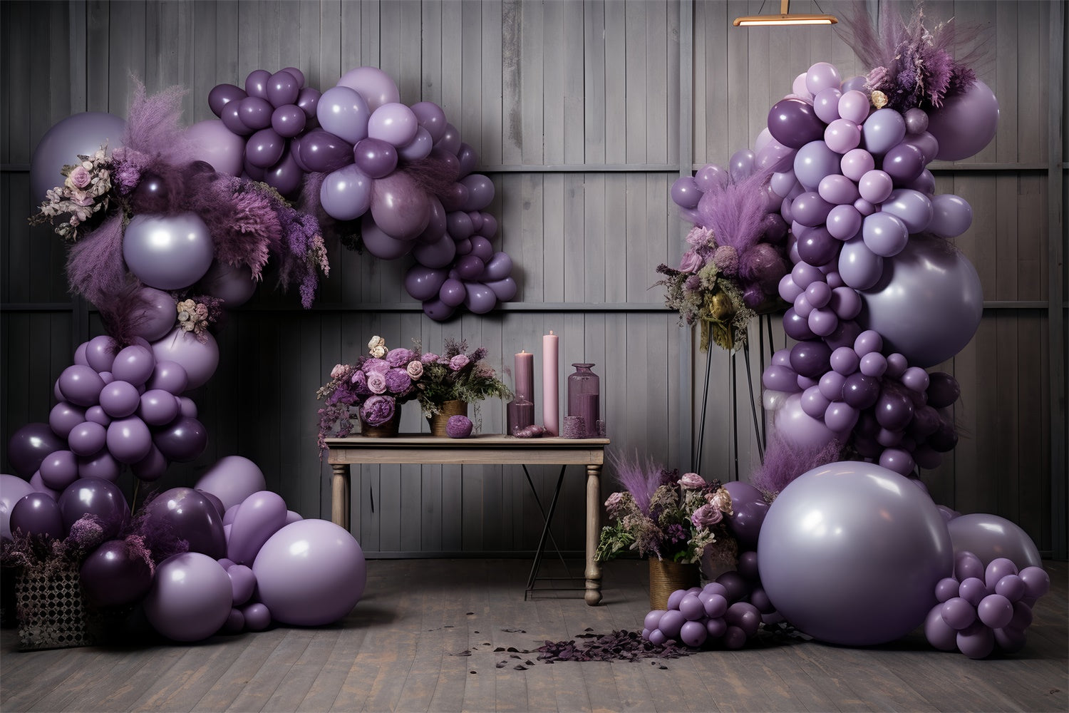 Anmutige violette Ballongirlande Halloween Hintergrund BRP8-179