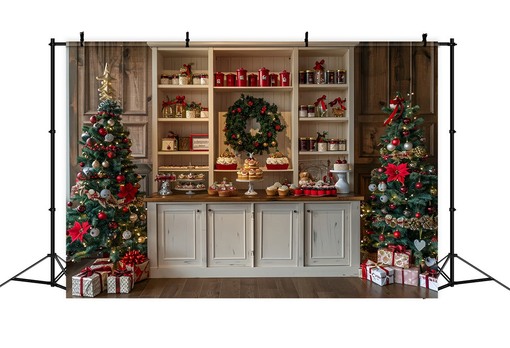 Weihnachts Gourmet Leckereien Display Hintergrund BRP8-22
