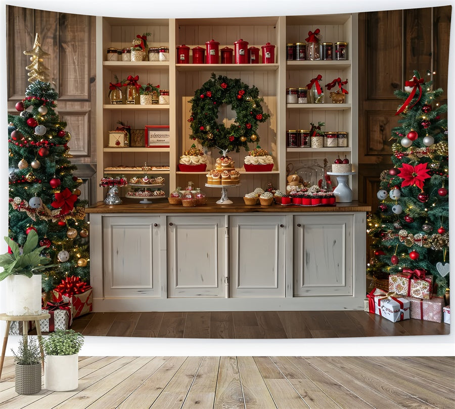 Weihnachts Gourmet Leckereien Display Hintergrund BRP8-22