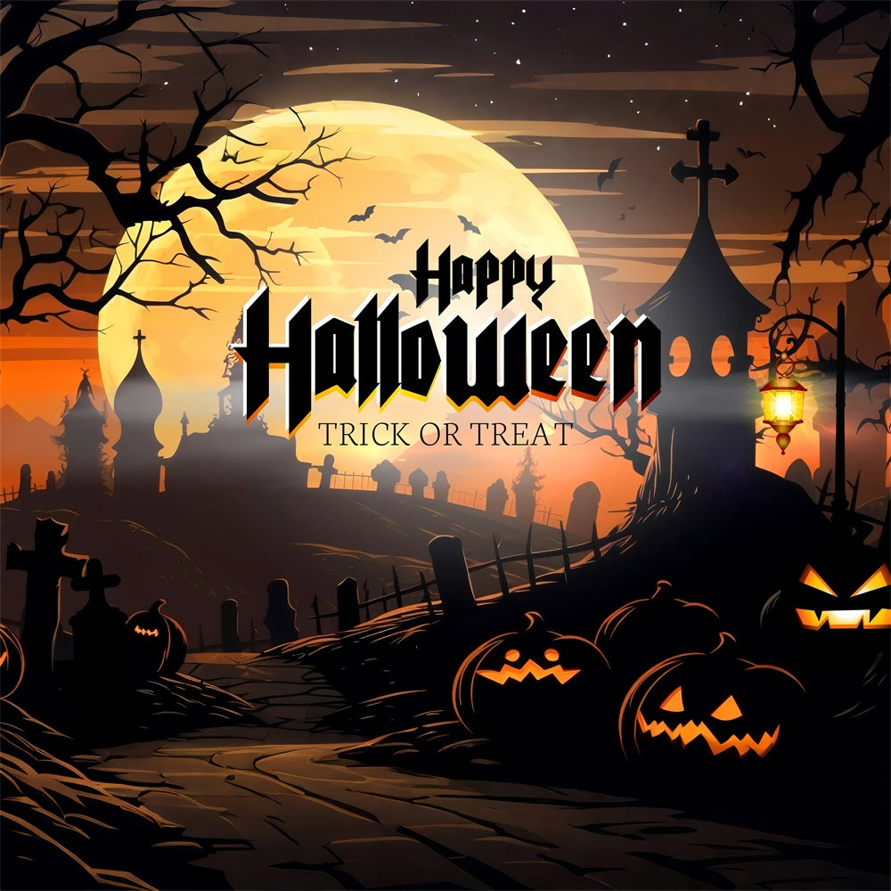 Happy Halloween Süßes oder Saures Friedhof Hintergrund BRP8-229