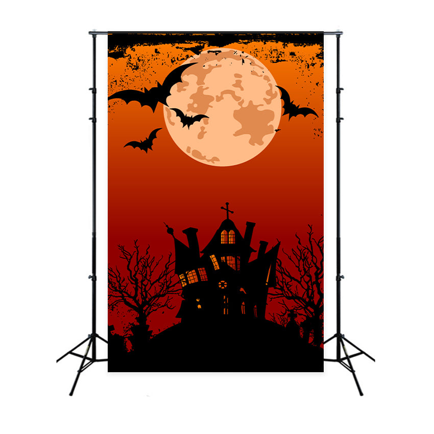 Halloween Nacht Haus und Vollmond Kulisse BRP8-326