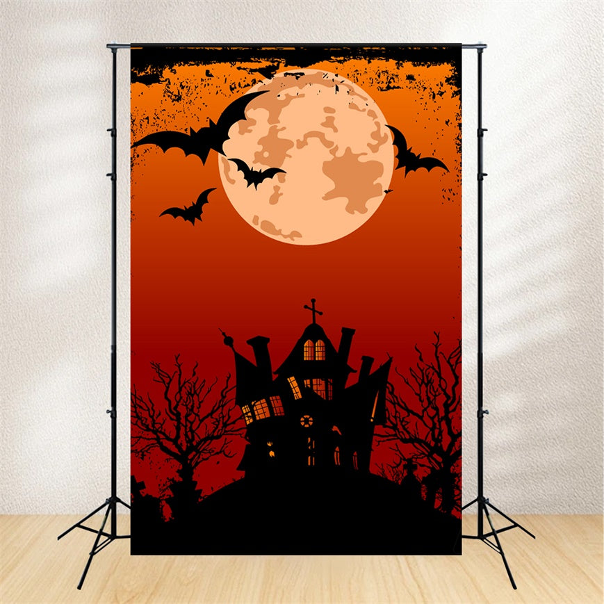 Halloween Nacht Haus und Vollmond Kulisse BRP8-326