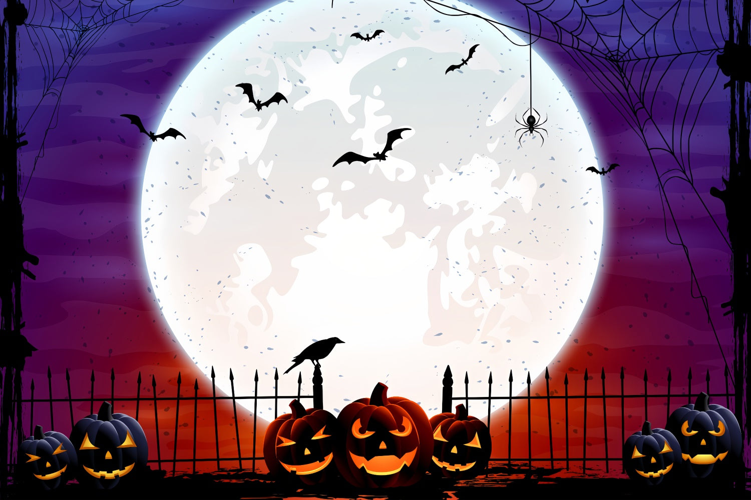 Vollmond und Jack-O'-Lantern-Halloweenkulisse BRP8-351