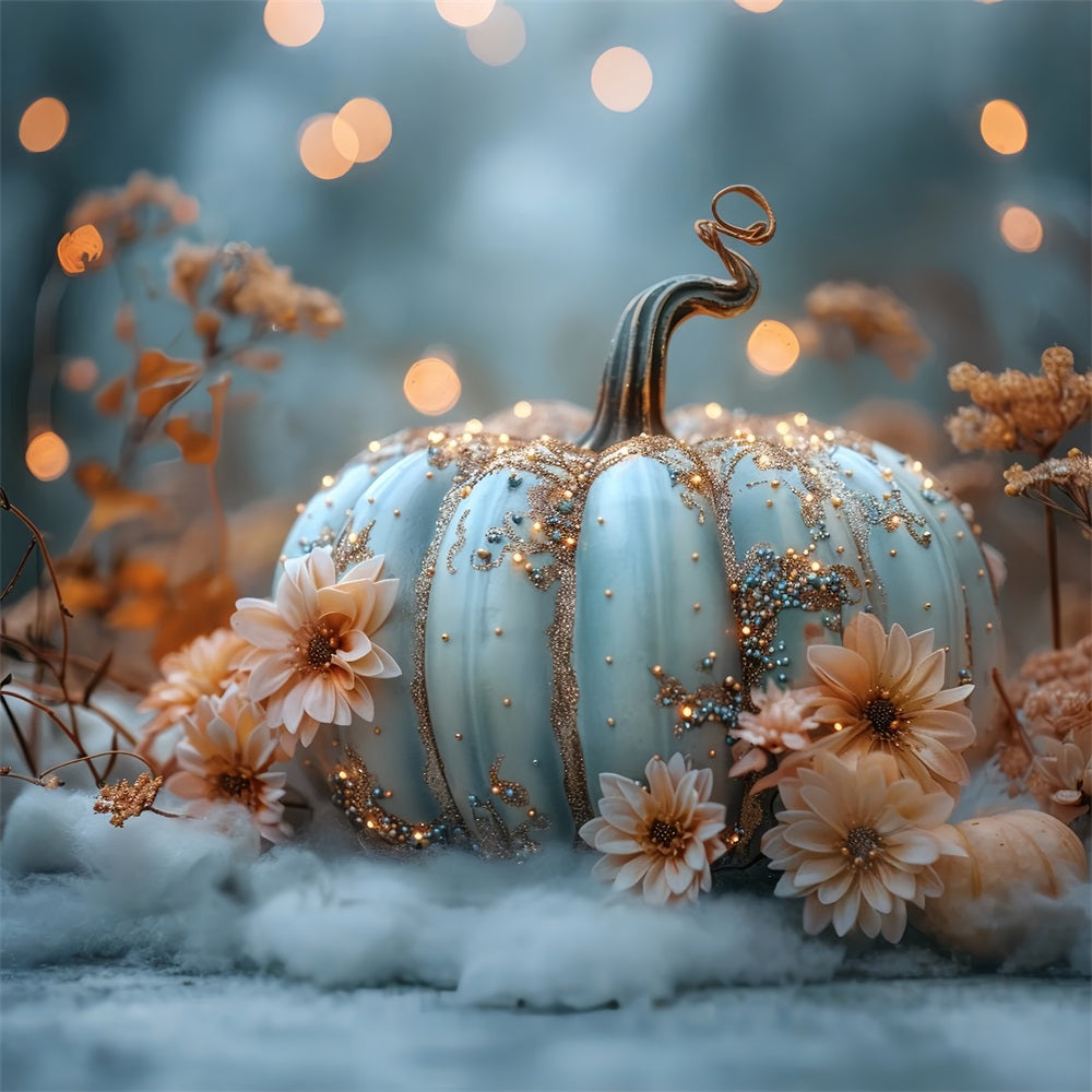 Elegante funkelnde Kürbis Floral Akzente Herbst Hintergrund BRP9-179