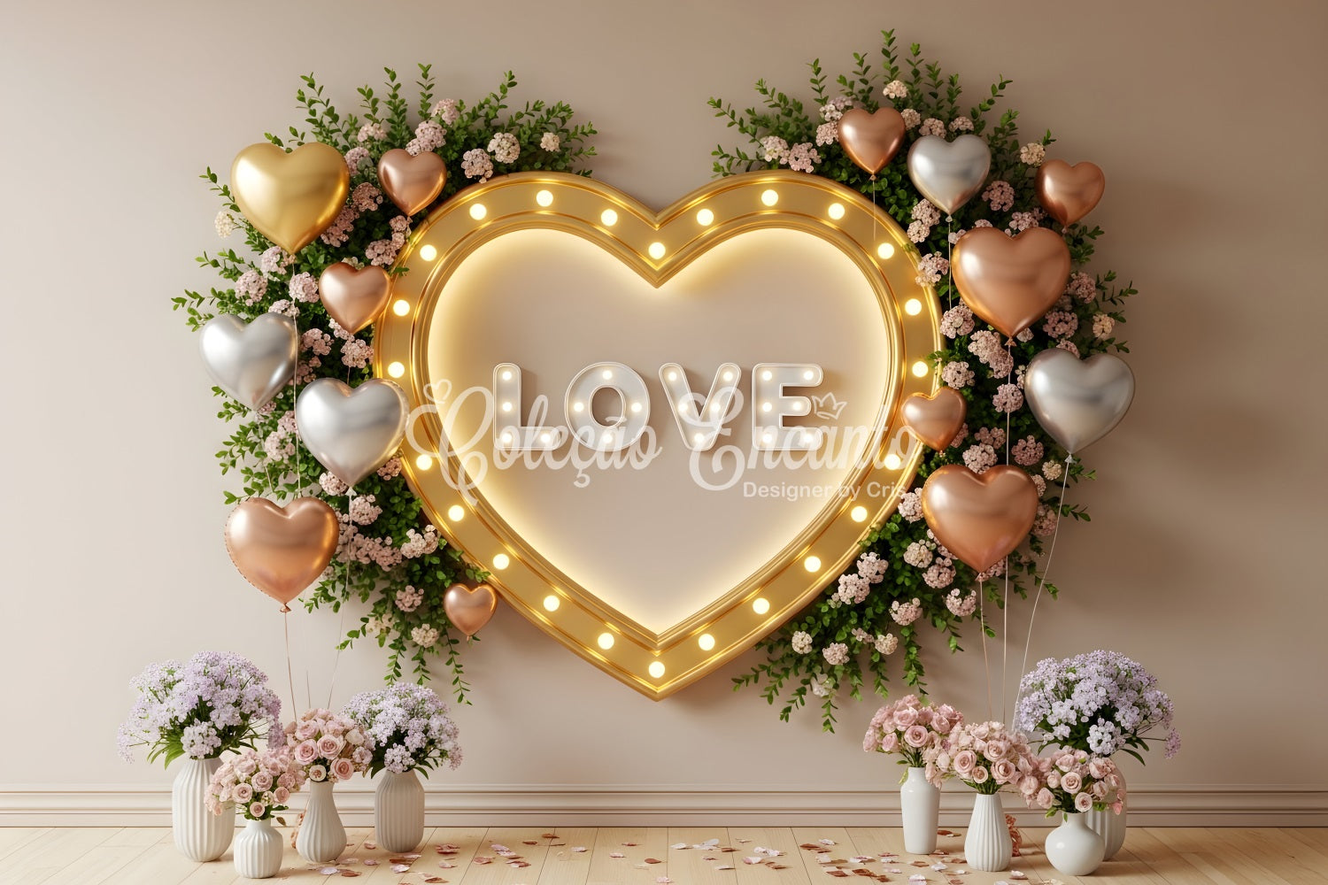 Valentinstag-Hintergrund Goldenes Herz Blütenwand Valentinstag-Hintergrund Ideen Von Magali