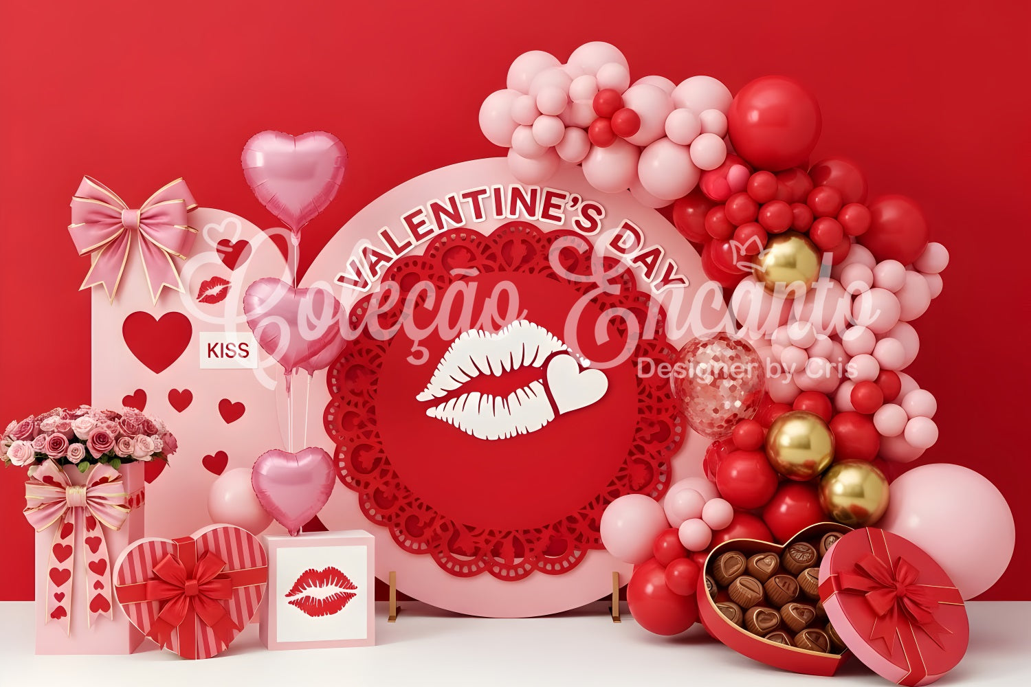 Roter Valentinstag-Hintergrund Rosa Herz Kuss Freude Valentinstag-Hintergrundideen Von Magali