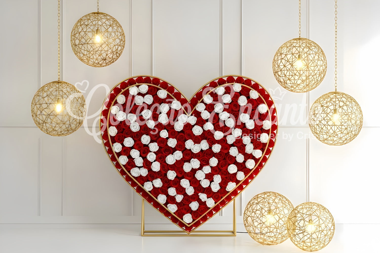 Ideen für Valentinstag-Hintergründe Rosenherz-Rahmenlichter Einfacher Valentinstag-Hintergrund Von Magali
