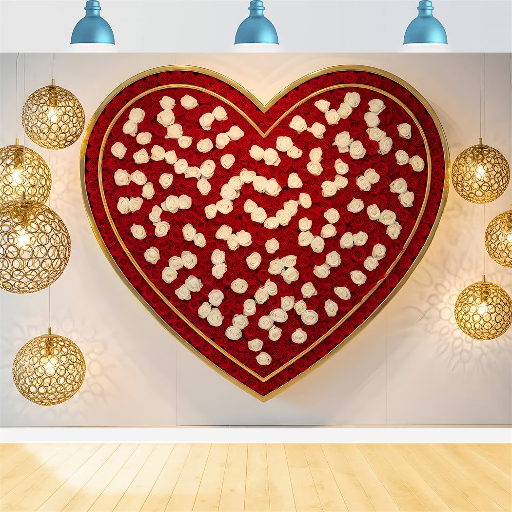 Valentinstag-Hintergrund Rosenherz Luxuriöse Lichter Valentinstag-Hintergrund Von Magali