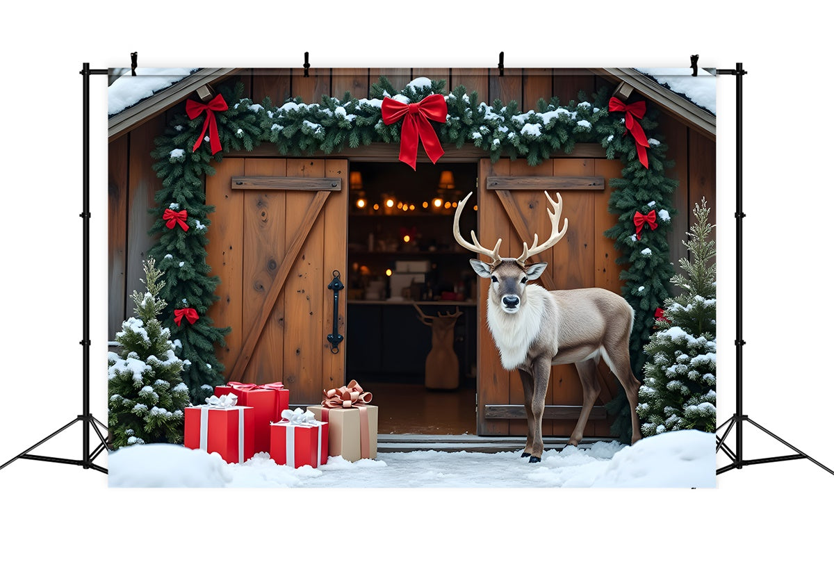 Weihnachtsbaum Bauernhof Backdrop Rentier Dekor Backdrop CEM5-101