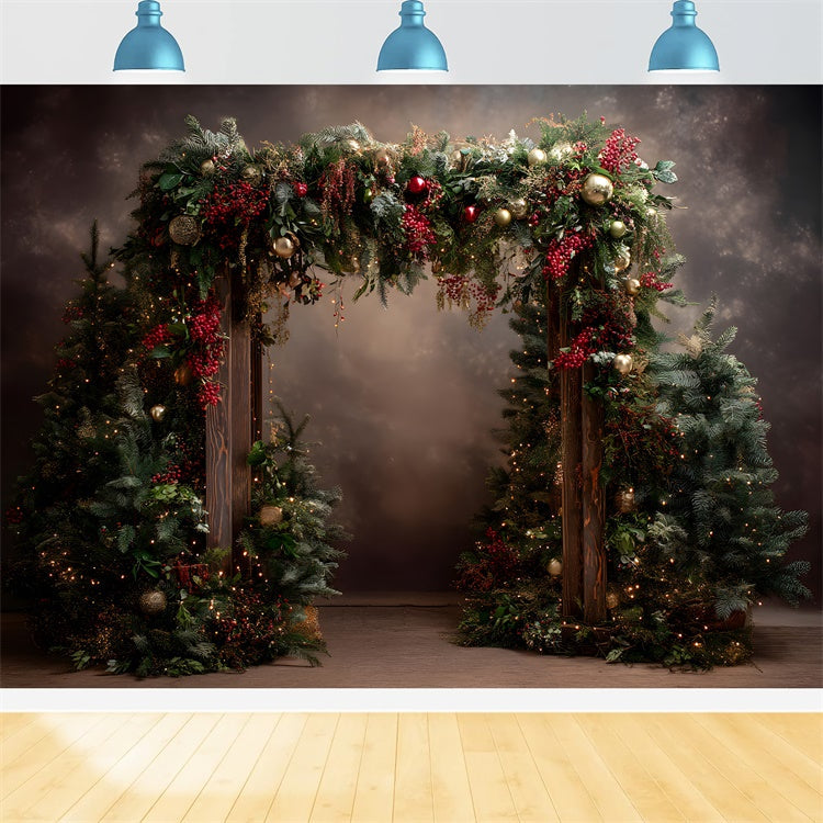 Weihnachten Fotokulissen Elegantes Weihnachten Bogen Hintergrund CEM5-44