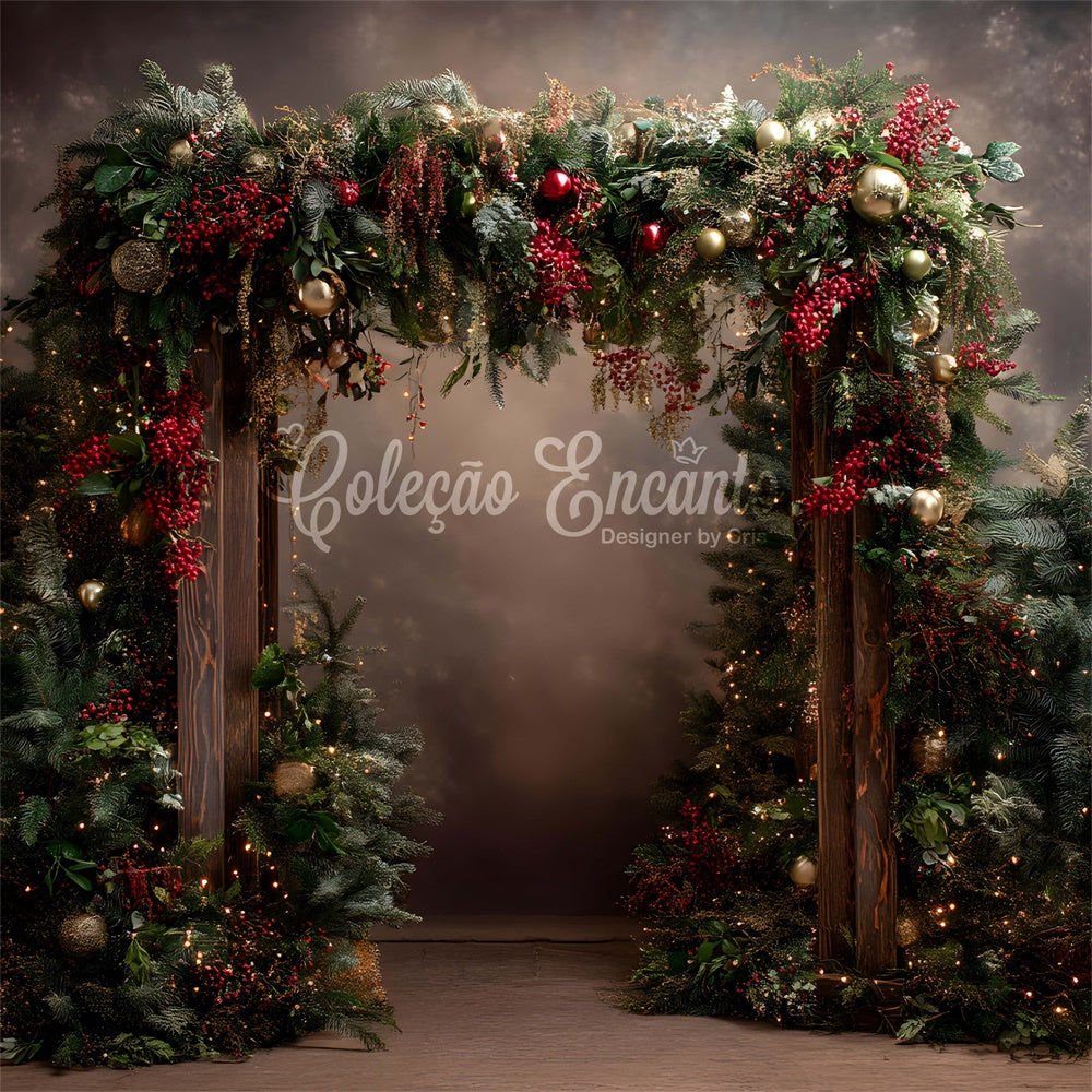 Weihnachten Fotokulissen Elegantes Weihnachten Bogen Hintergrund CEM5-44
