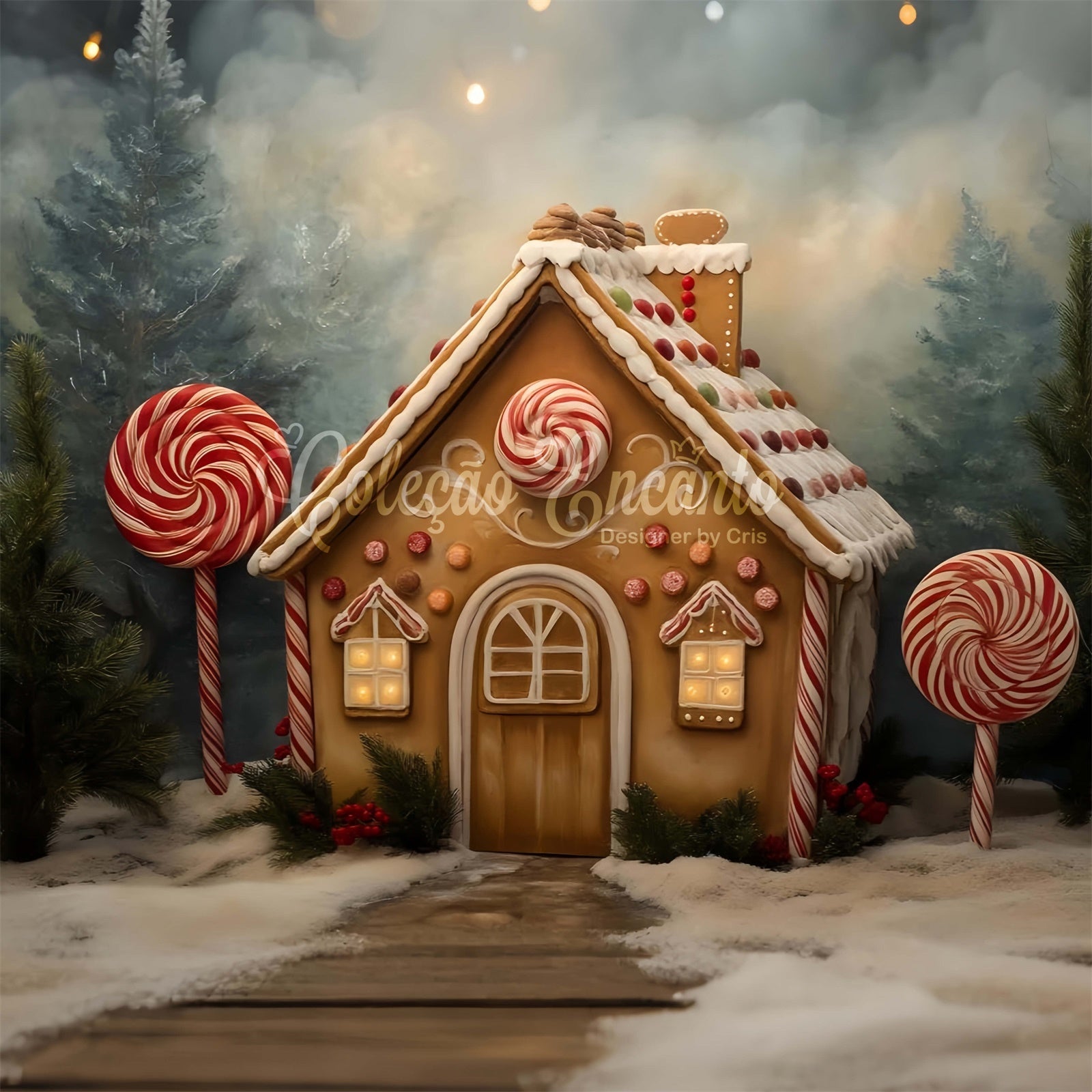 Professionelle Weihnachts-Hintergrundbilder Süßer Ingwer Landhaus Hintergrund CEM5-46