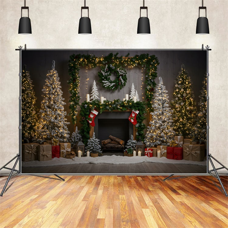 Weihnachten Kamin Backdrop Kamin Geschenk Display Backdrop CEM5-51