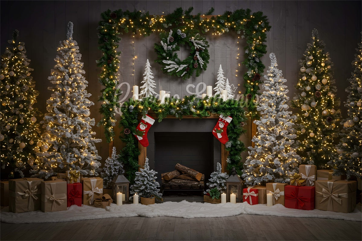 Weihnachten Kamin Backdrop Kamin Geschenk Display Backdrop CEM5-51