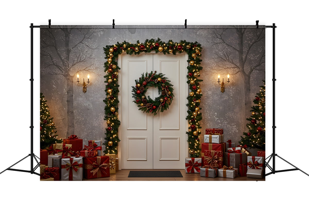 Weihnachts-Hintergrundbilder Winter-Eingang Geschenke Hintergrund CEM5-57