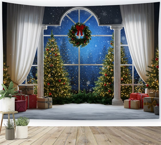 Weihnachtsbaum Backdrop Fenster Drapes Decor Backdrop CEM5-62