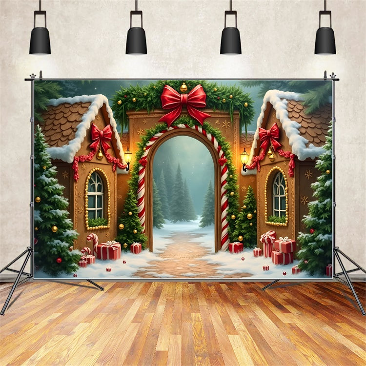 Weihnachtsdorf Backdrop Lebkuchenstadt Bogen Backdrop CEM5-79
