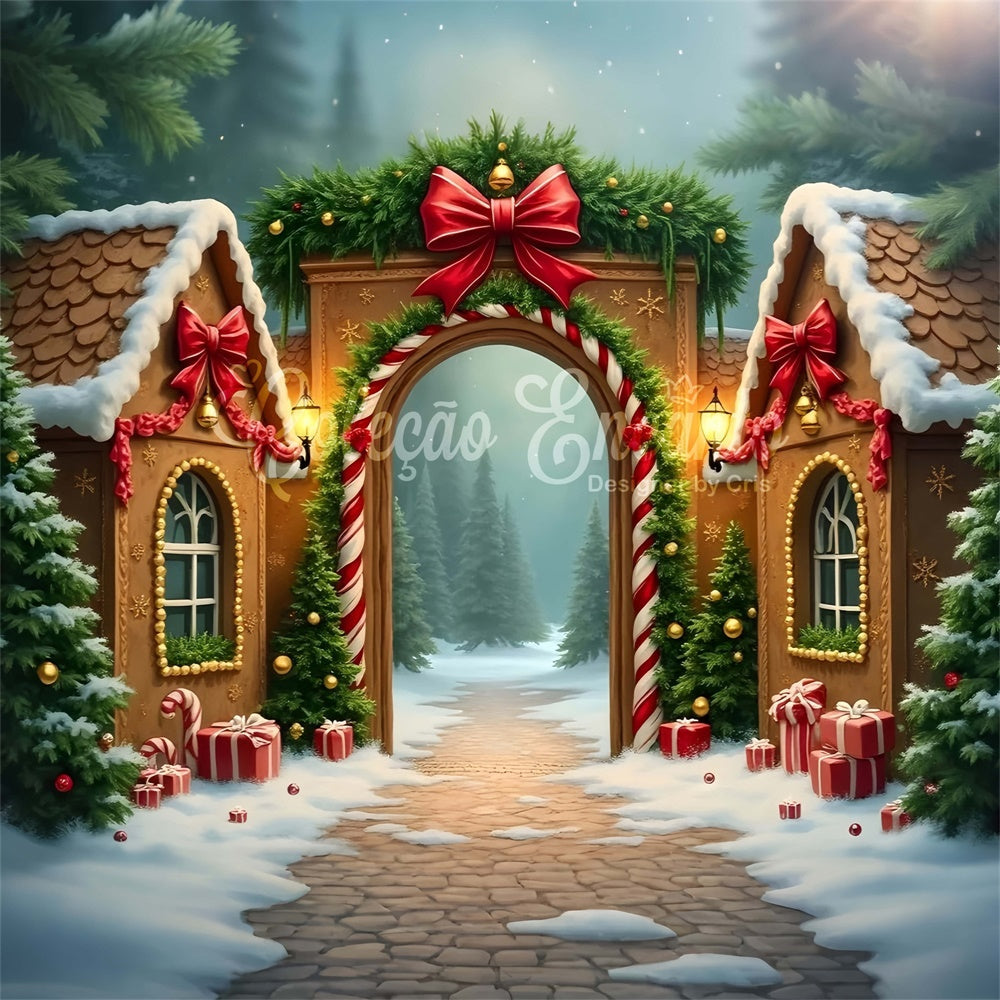 Weihnachtsdorf Backdrop Lebkuchenstadt Bogen Backdrop CEM5-79