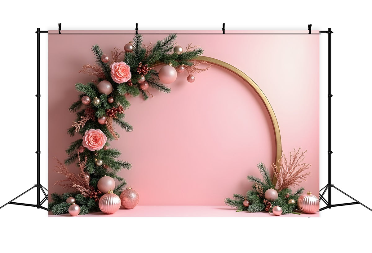 Weihnachten Backdrop Ideen Rosenbogen Rosa Thema Hintergrund CEM5-94