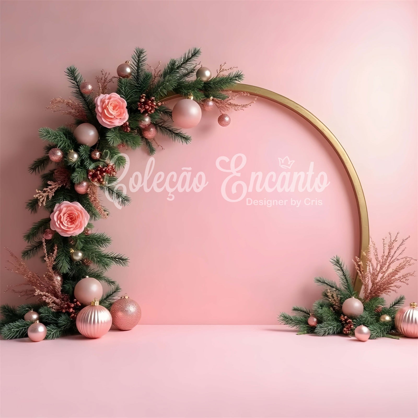 Weihnachten Backdrop Ideen Rosenbogen Rosa Thema Hintergrund CEM5-94