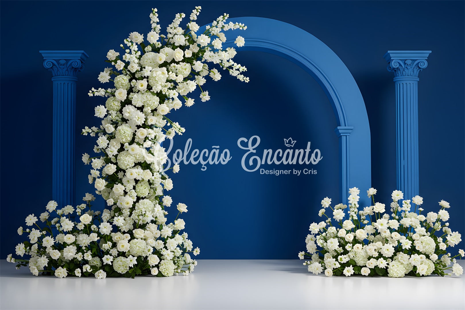 Hintergrund Muttertag Weiß Blumen Blaues Tor Muttertag-Fotokabinen-Hintergründe von Magali