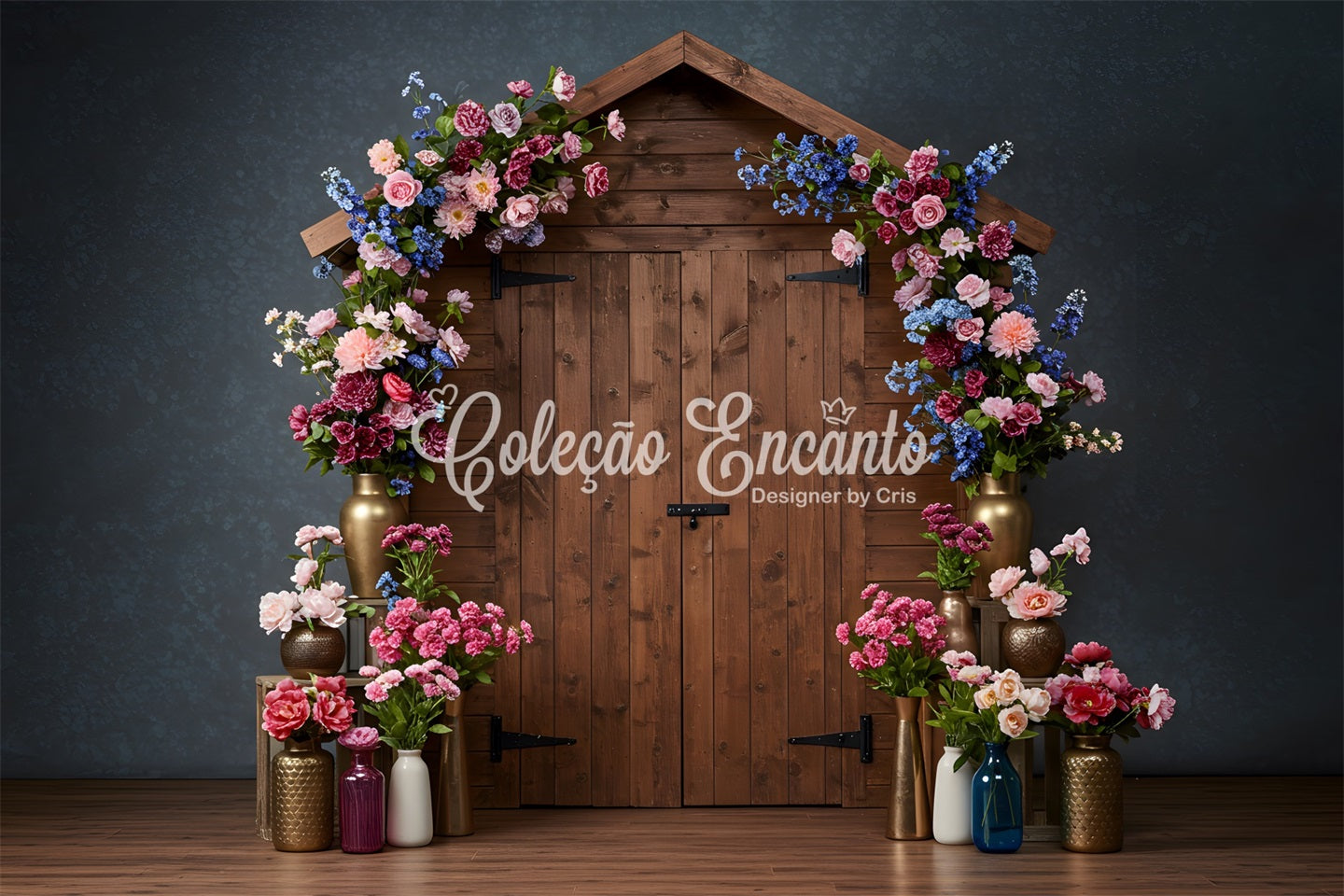 Kulissen für einen schönen Muttertag Rosa-blaue Scheunentore Fotokulissen für den Muttertag von Magali