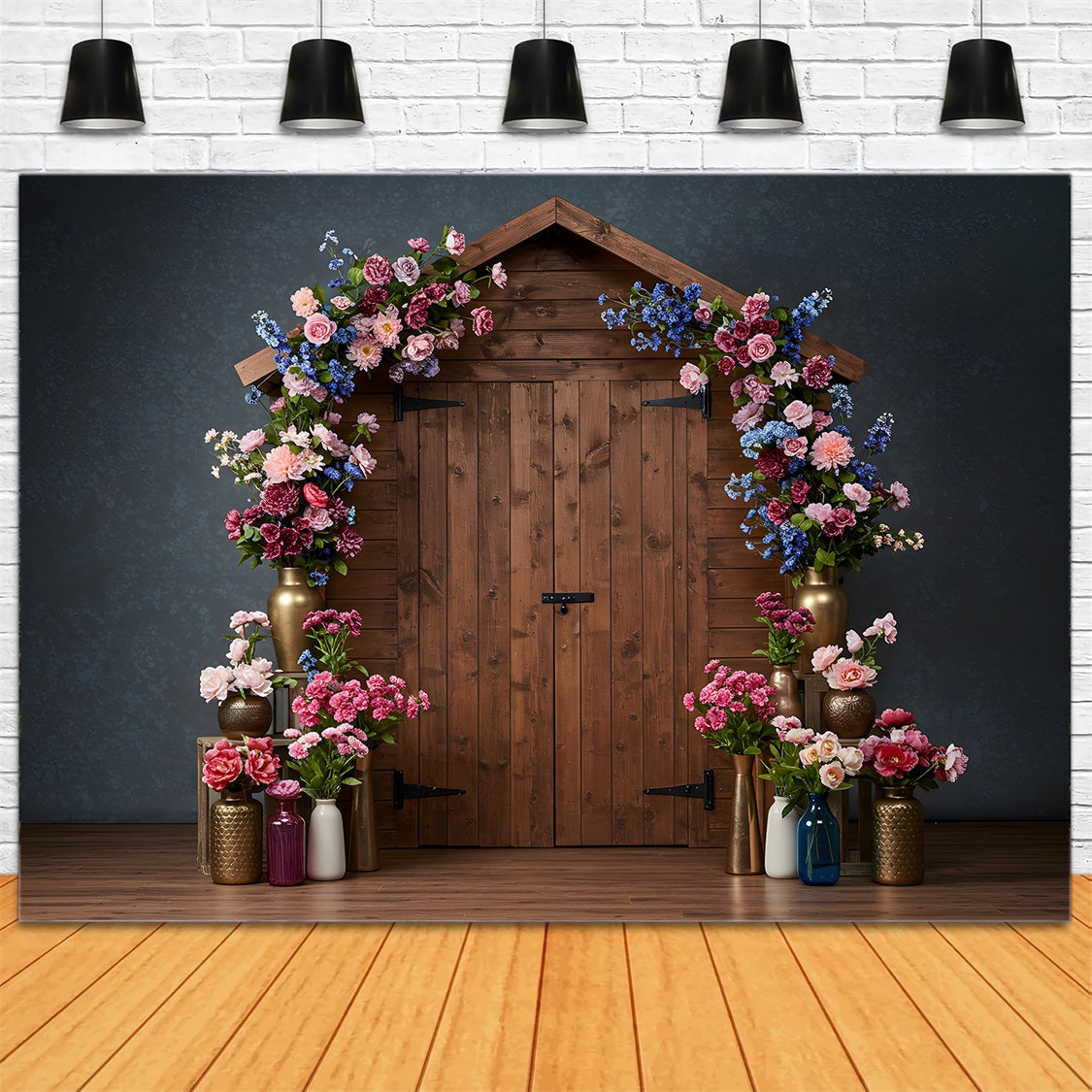 Kulissen für einen schönen Muttertag Rosa-blaue Scheunentore Fotokulissen für den Muttertag von Magali