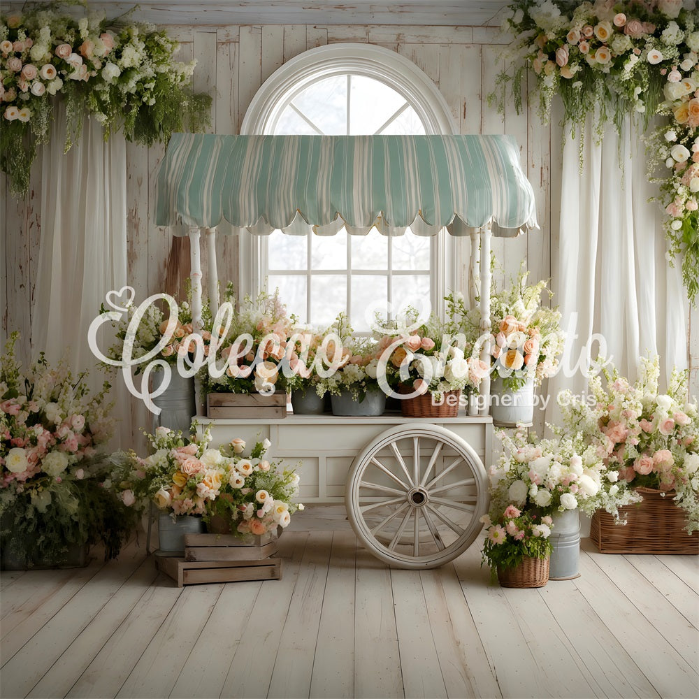 Osterfenster Frühlingslicht-Hintergrund Bloom Cart Weißes Fenster Osterhintergrund von Magali