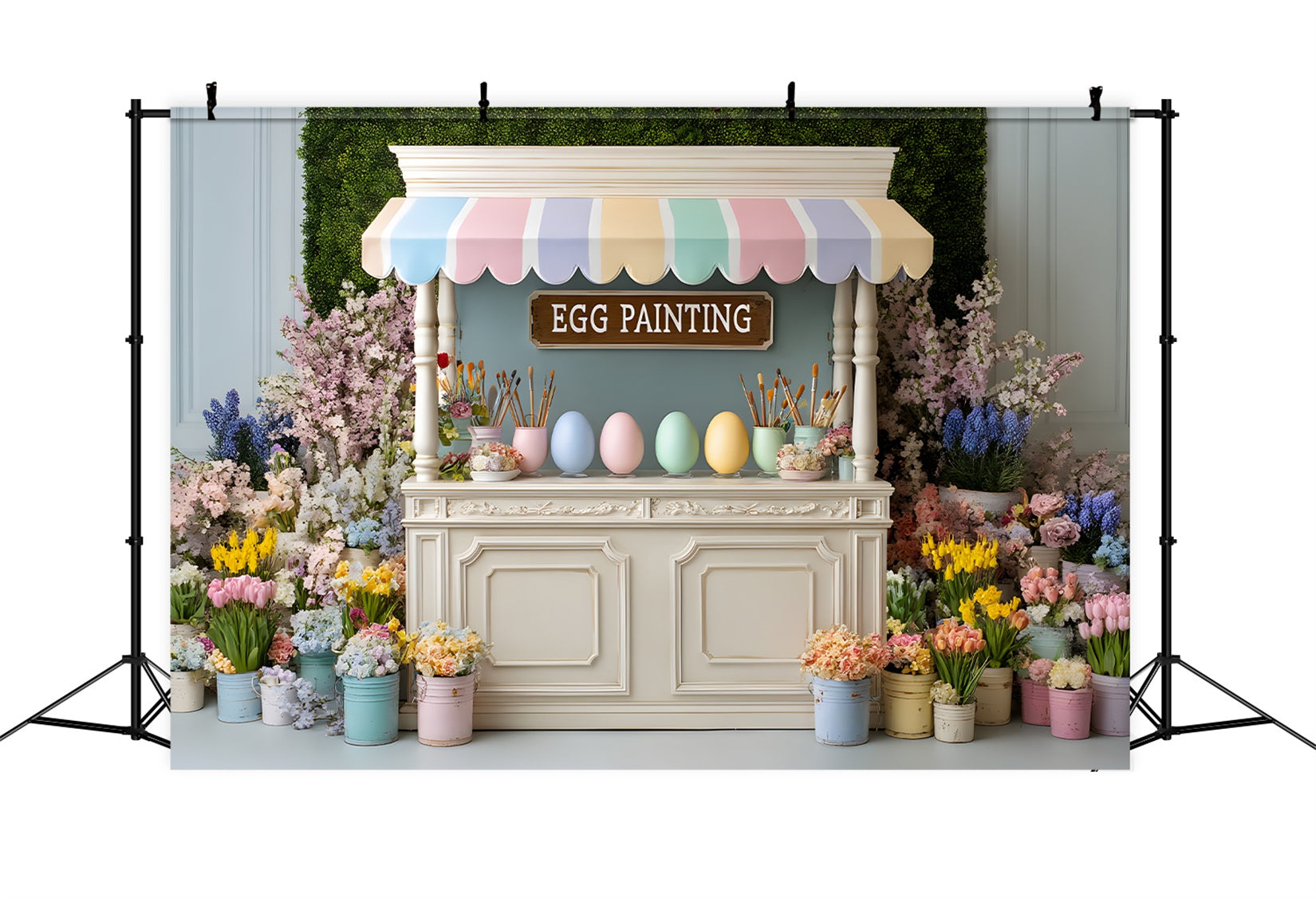 Oster-Narzissen-Hintergrund Eierbemalung Blumenstand-Hintergrund für Osterbilder von Magali