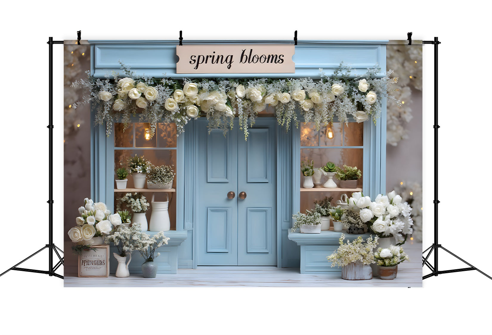 Oster-Europäischer-Garten-Hintergrund Blaue Frühlingsblüten Shop-Fotografie Oster-Hintergründe Von Magali