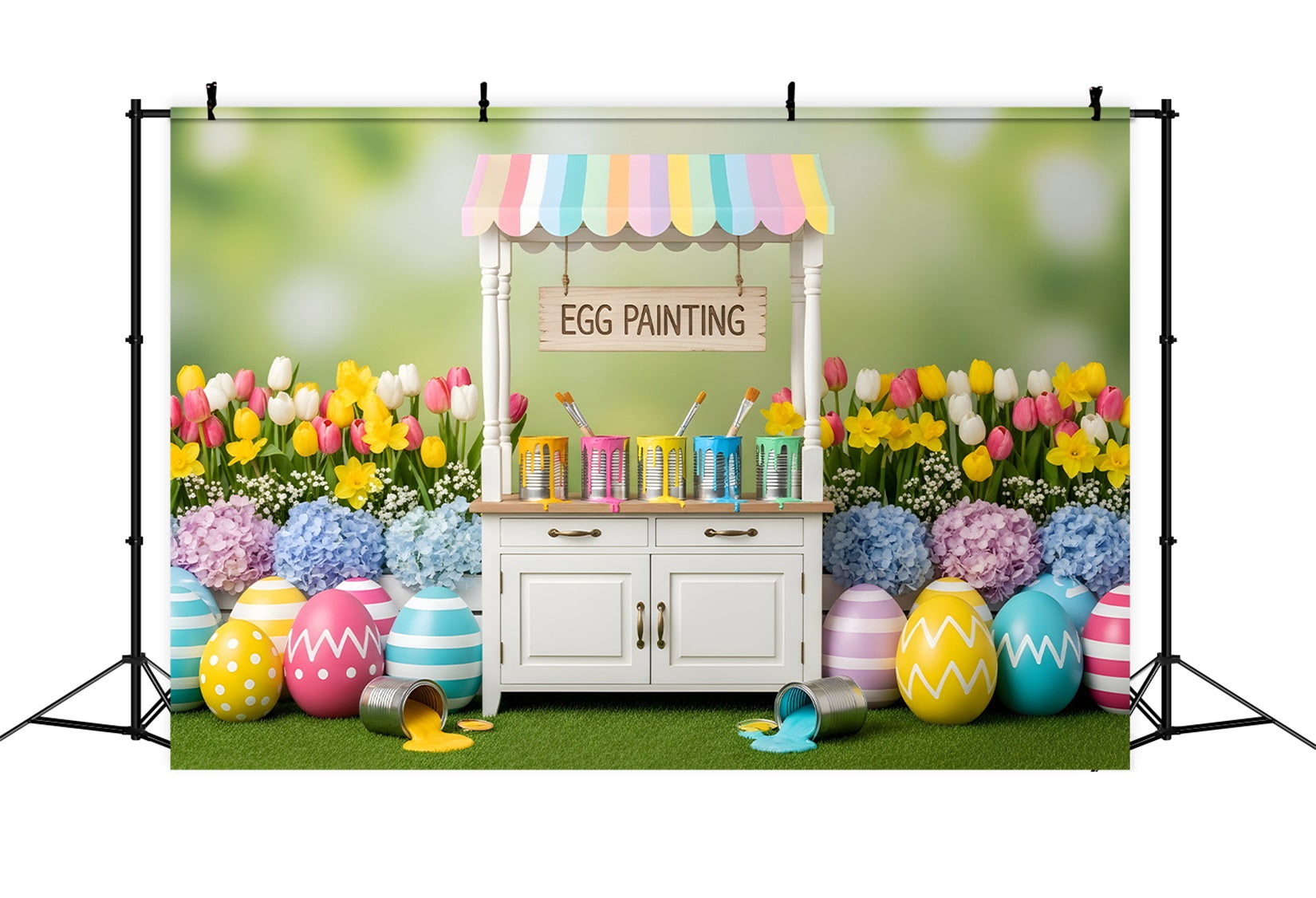 Hintergrund mit Ostertulpen Eierbemalung Blumenstand Einfache Osterhintergründe Von Magali