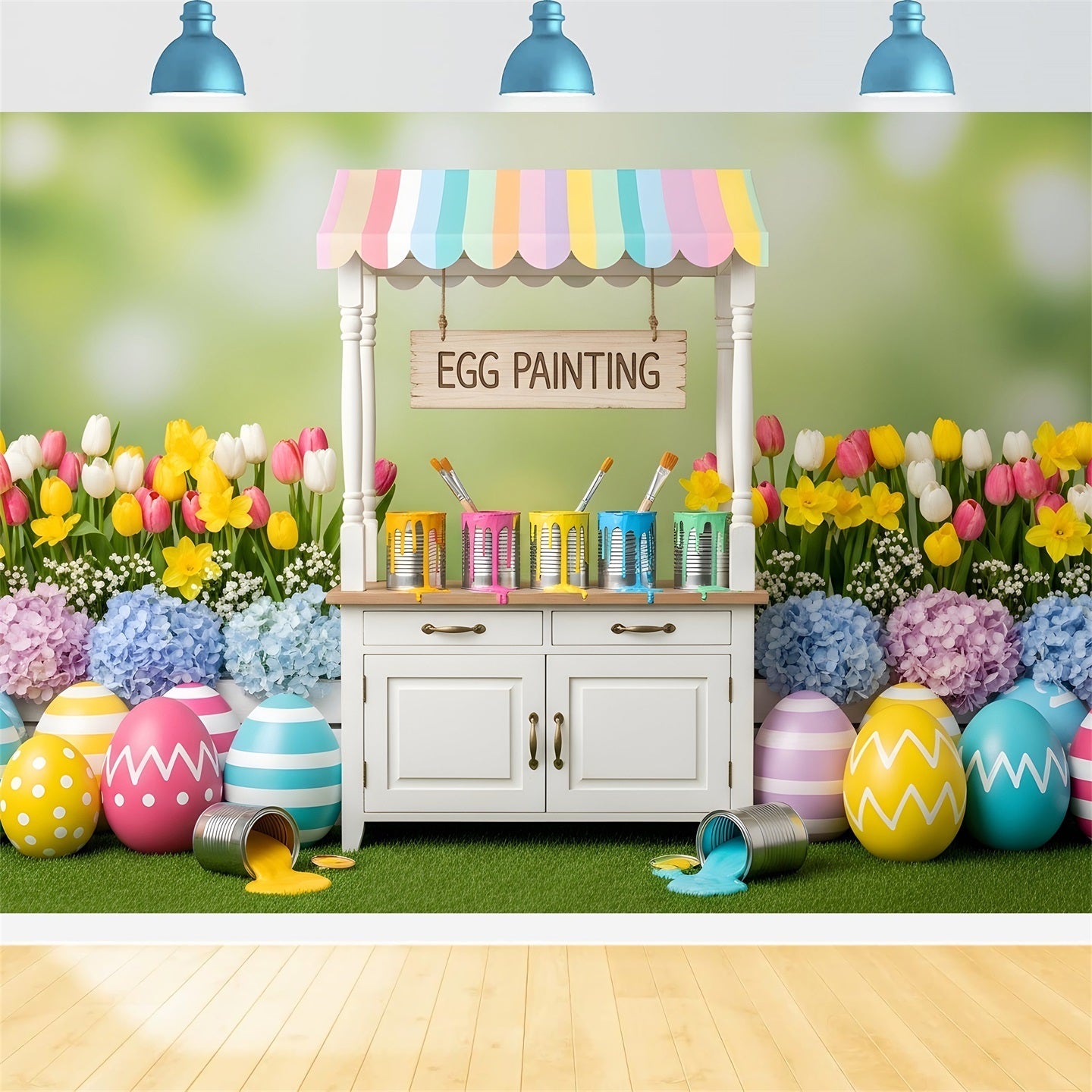 Hintergrund mit Ostertulpen Eierbemalung Blumenstand Einfache Osterhintergründe Von Magali