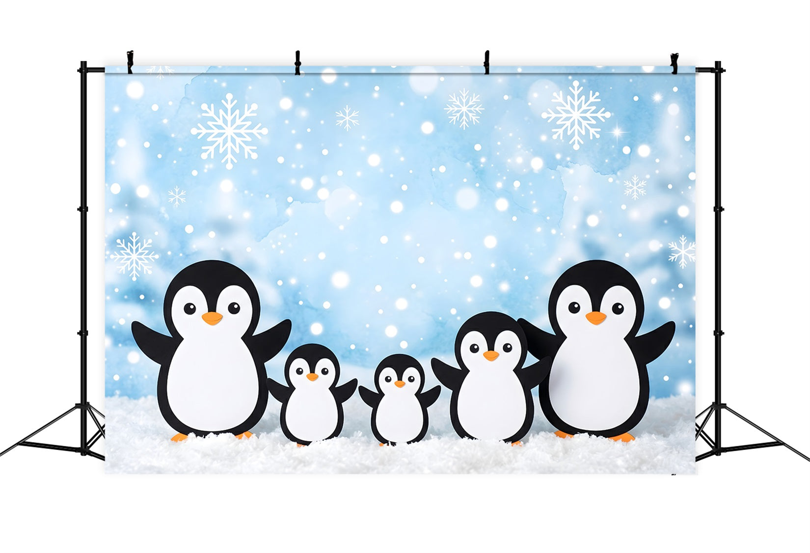 Festliche Winter Szene Blaue Schneeflocken Pinguin Magische Weihnachten CEM65-102