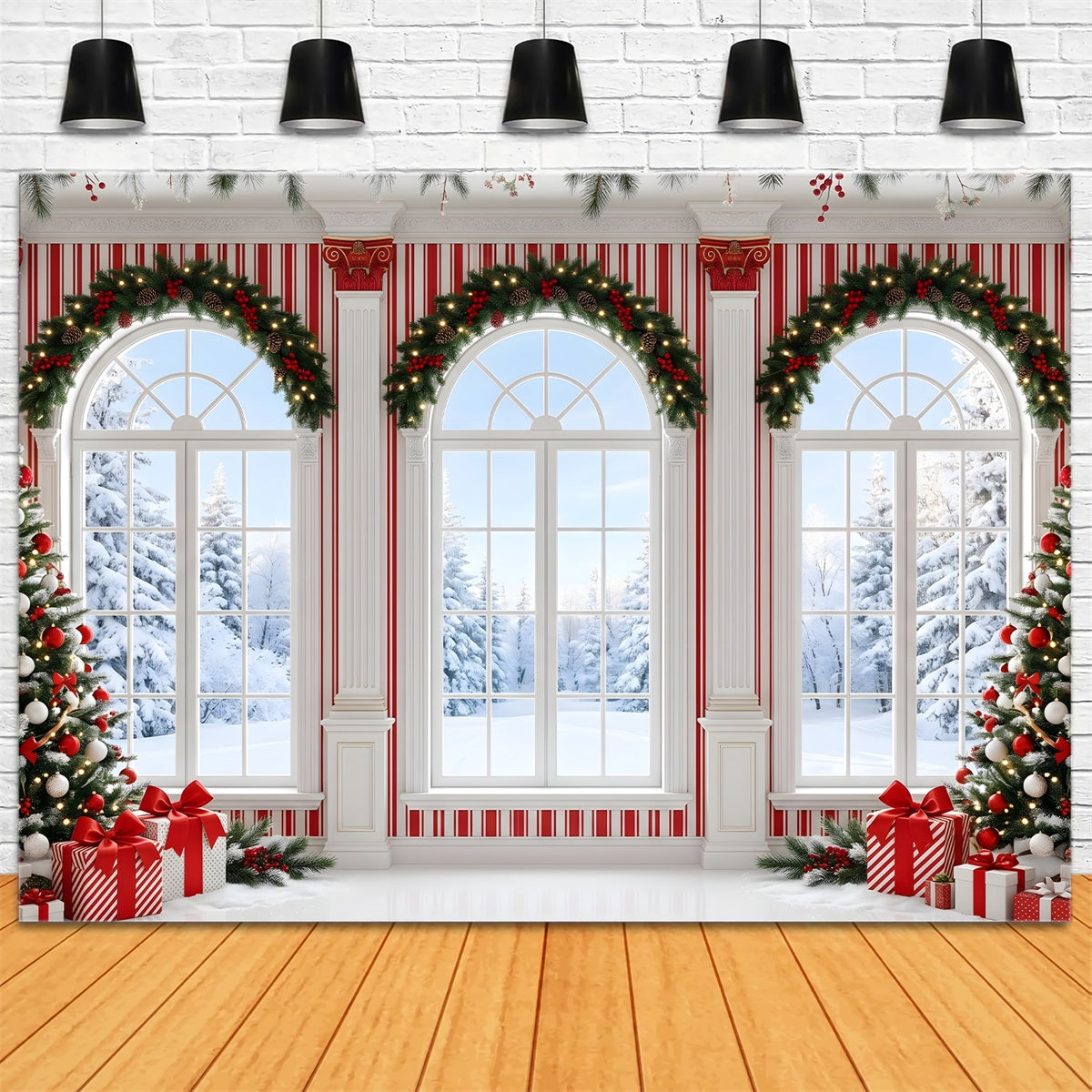 Candy Winter Halle Szene Zuckerstange Winter Wonderland CEM65-123