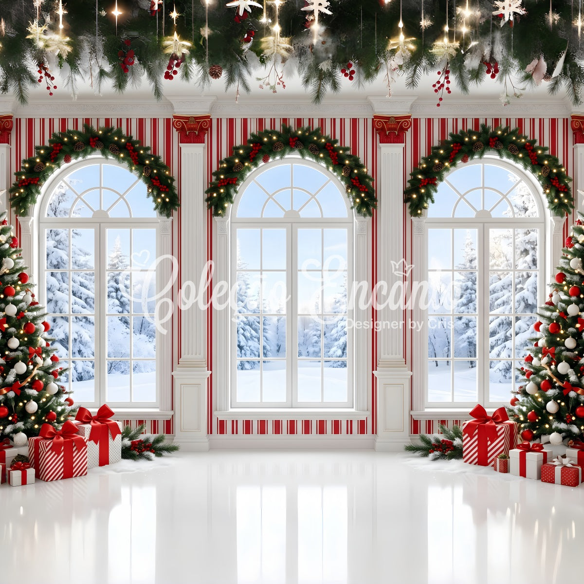 Candy Winter Halle Szene Zuckerstange Winter Wonderland CEM65-123