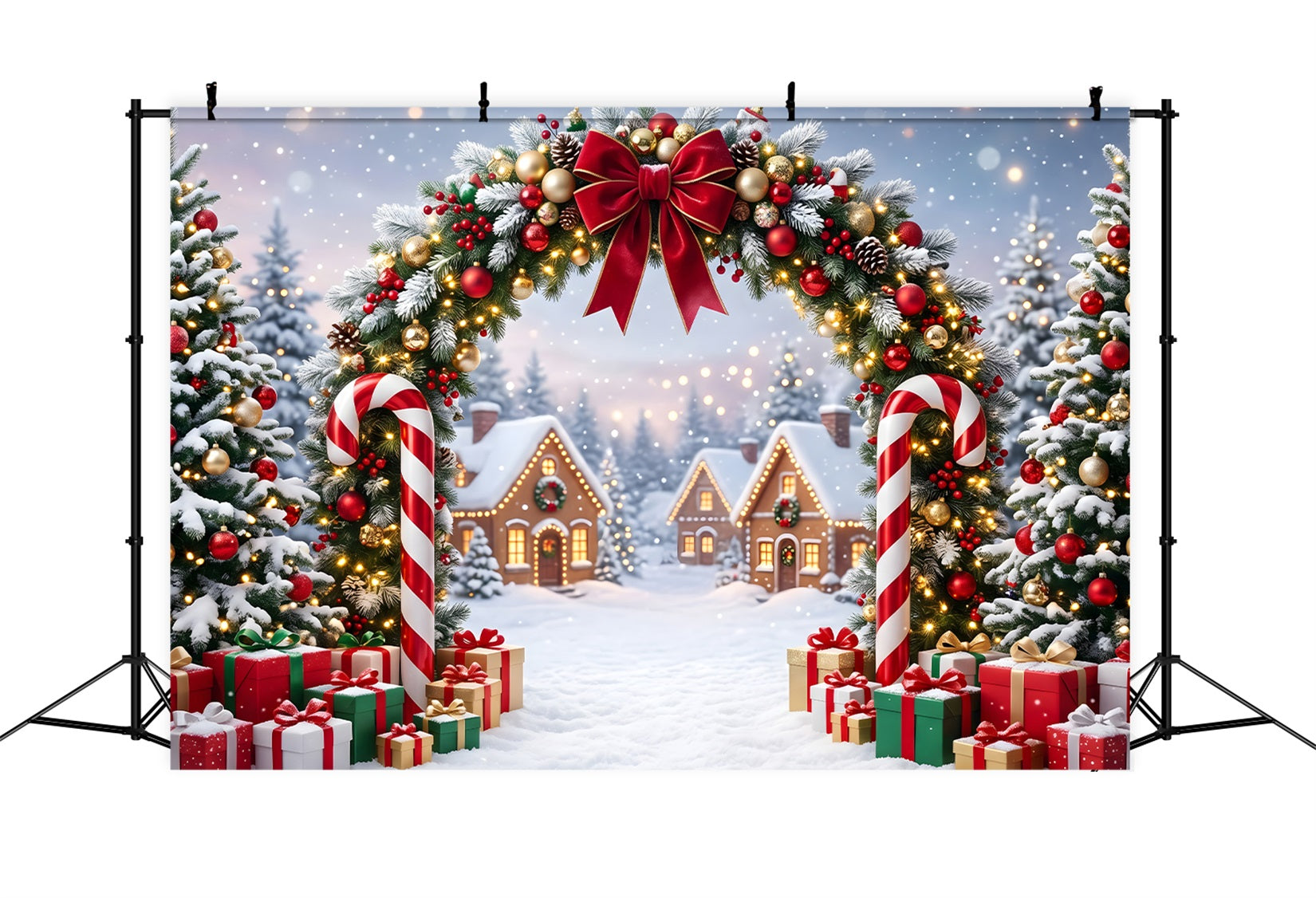 Candy Winter Szene Zuckerstange Dorf Schnee Festtage CEM65-161