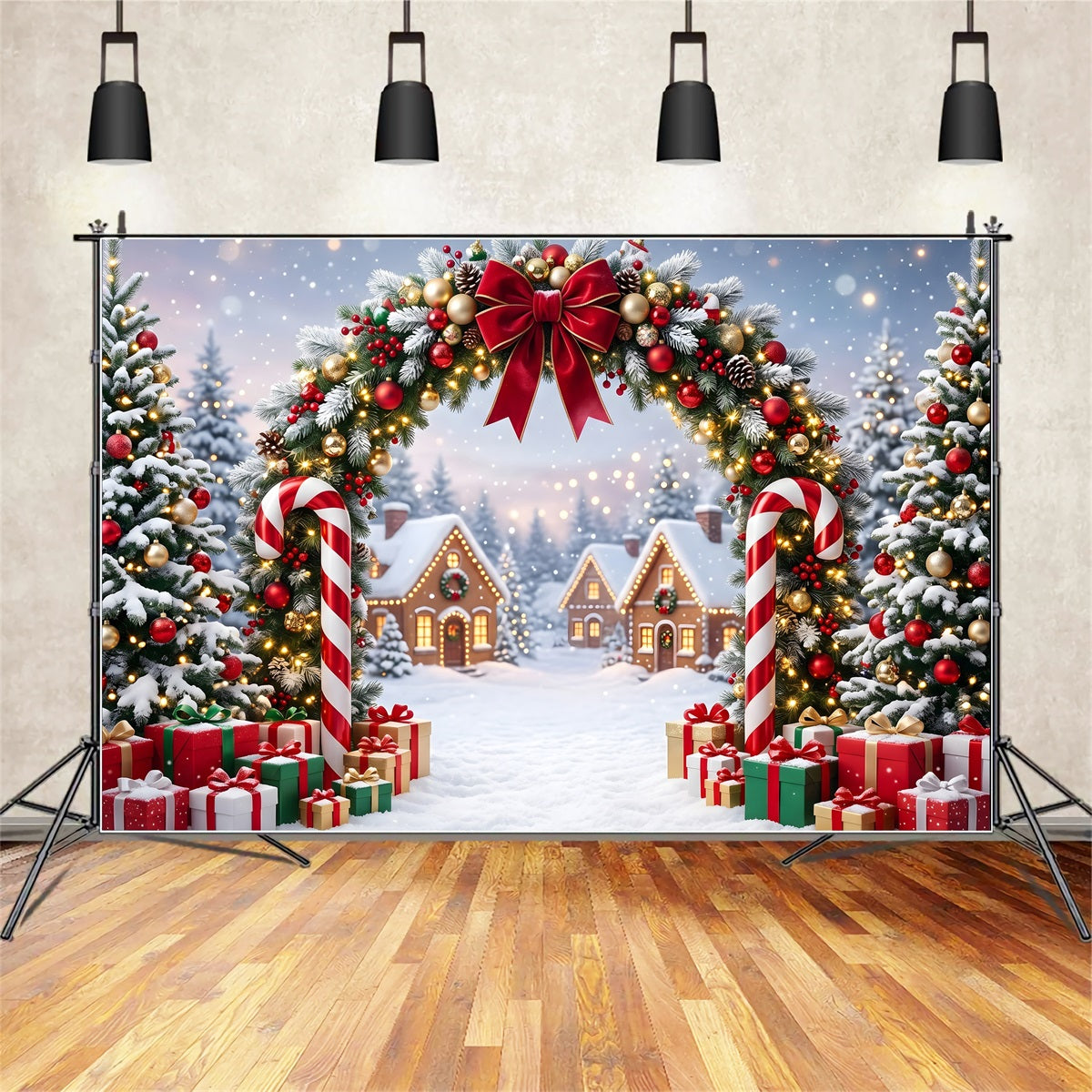 Candy Winter Szene Zuckerstange Dorf Schnee Festtage CEM65-161
