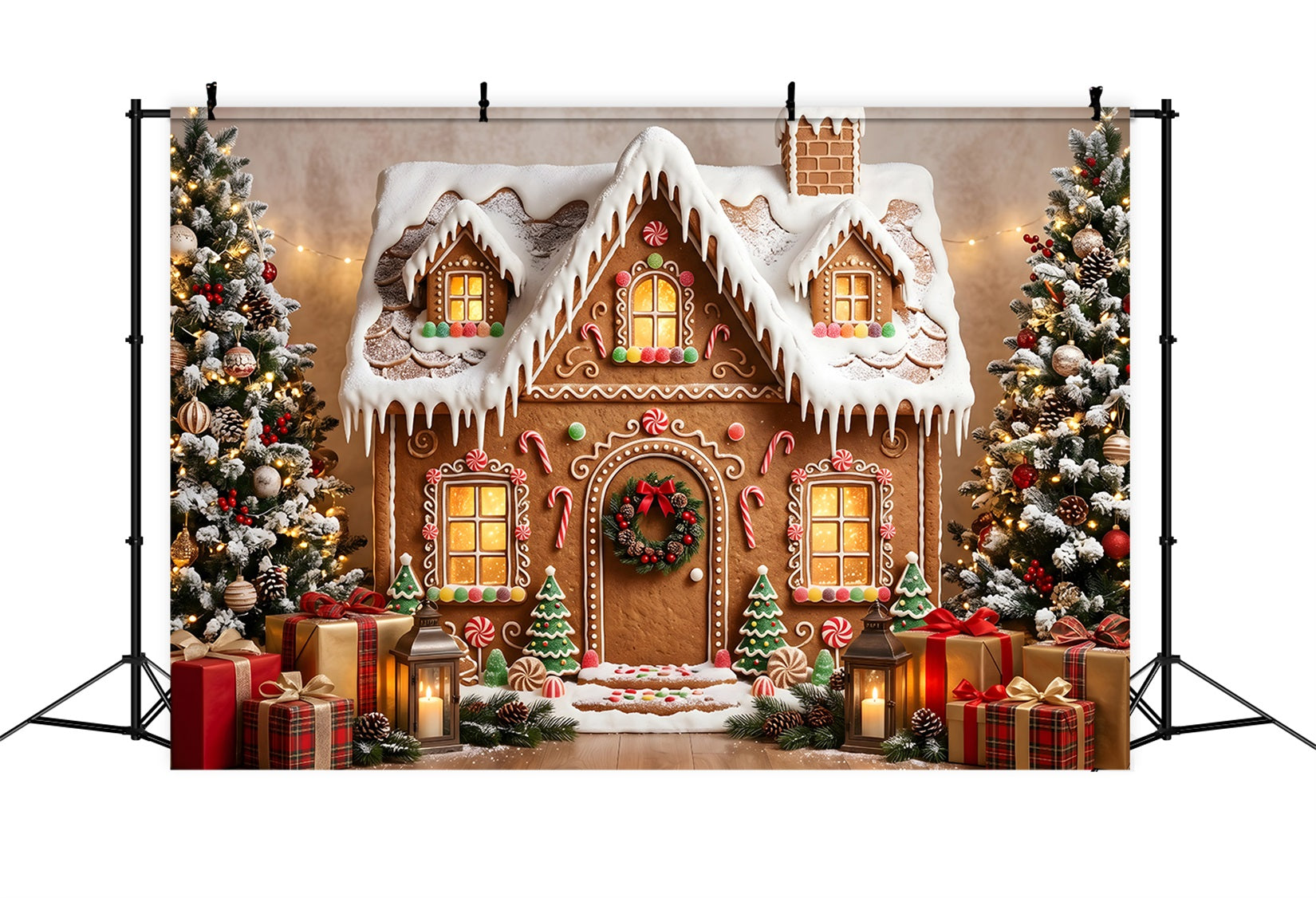 Lebkuchen Szene Schnee Hütte Geschenk Winter CEM65-198