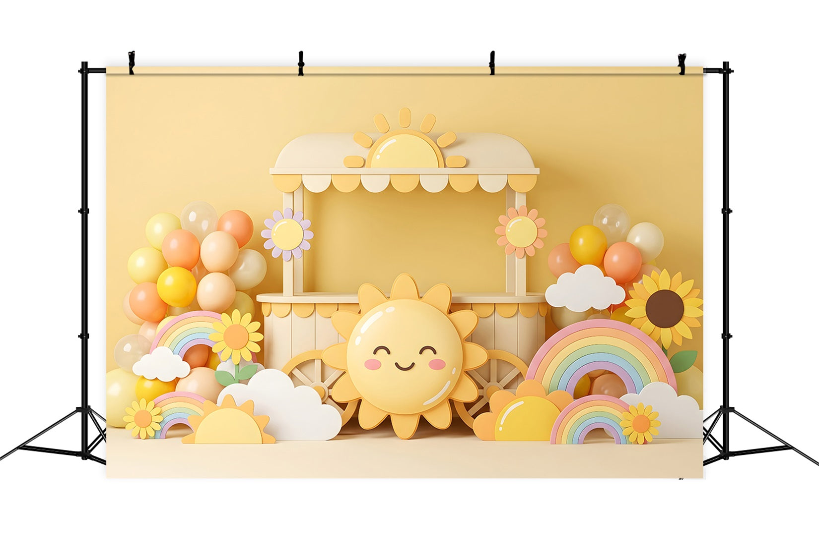Sonnenschein Regenbogen Ballonwagen Baby Fotohintergrund Kinder Hintergrund CEM65-31