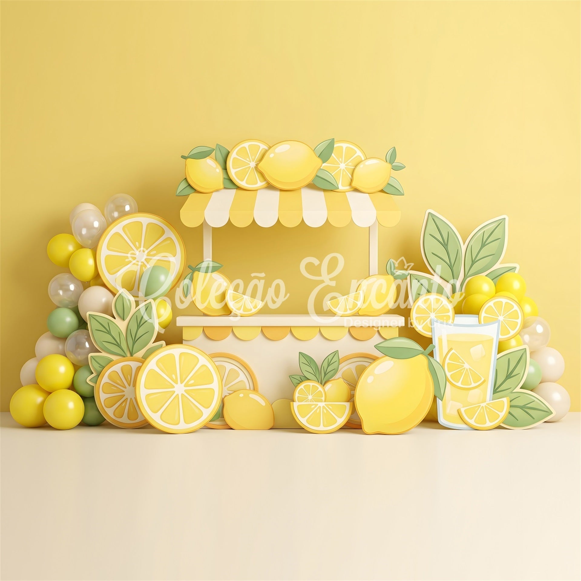Baby Fotohintergrund Limonadenstand Zitrus Ballons Kinder Kulisse CEM65-57