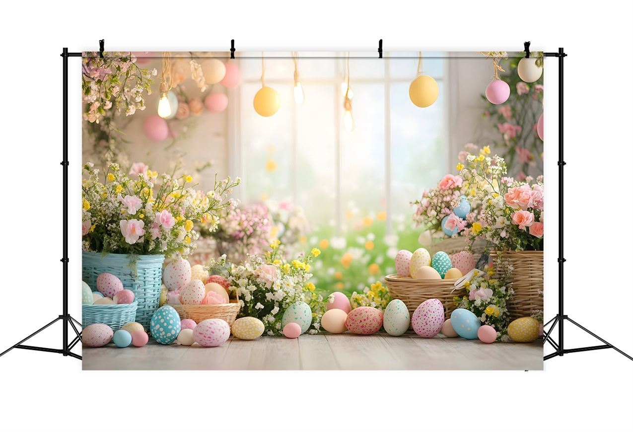 Ostern Fotohintergründe Ei Floral Fenster Hintergrund CJJ-171