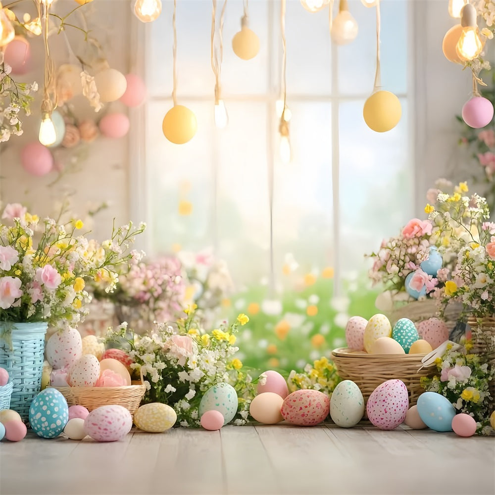 Ostern Fotohintergründe Ei Floral Fenster Hintergrund CJJ-171