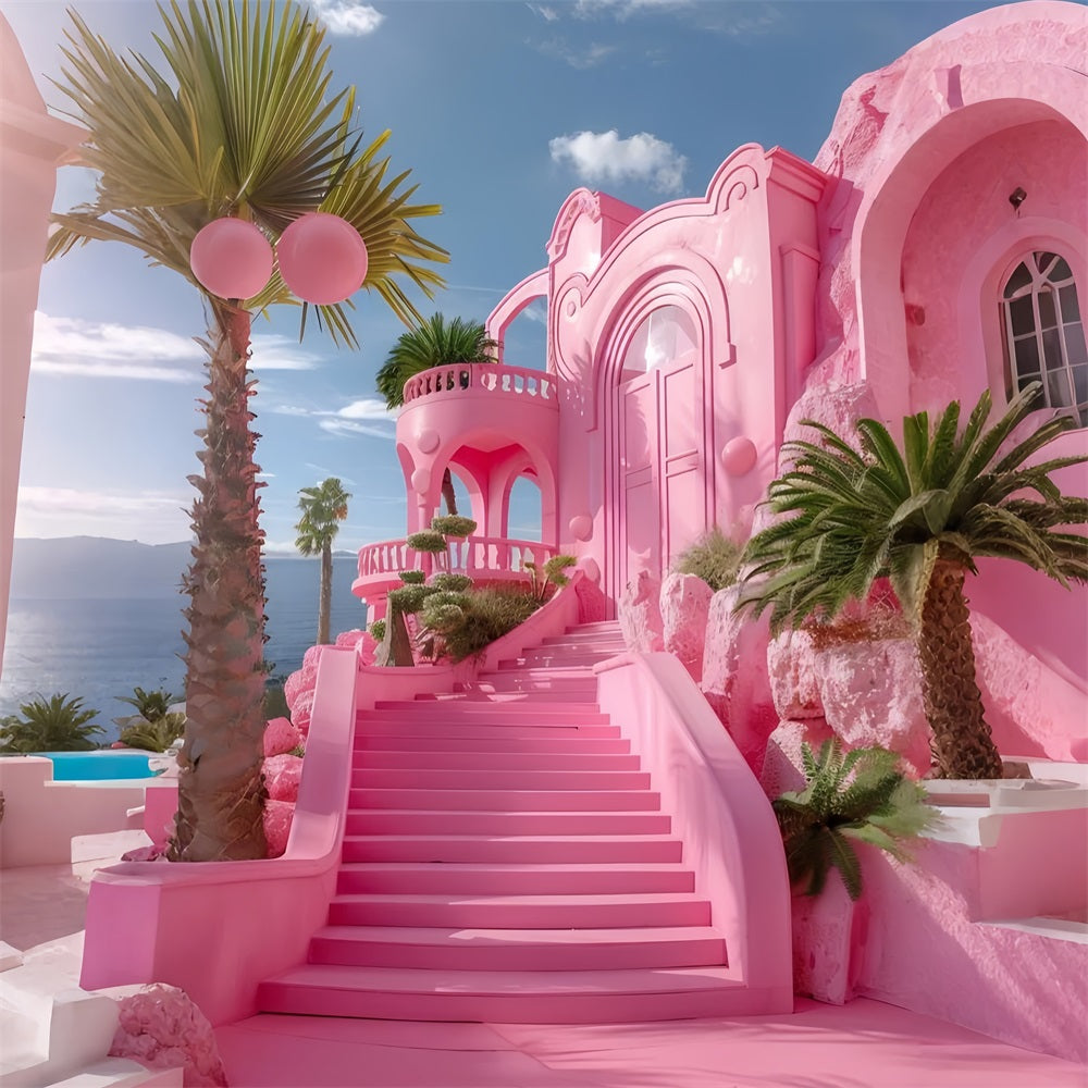 Pink Girl Backdrop Backdrop Ideen Schloss Eingang Treppe Backdrop CJJ2-116