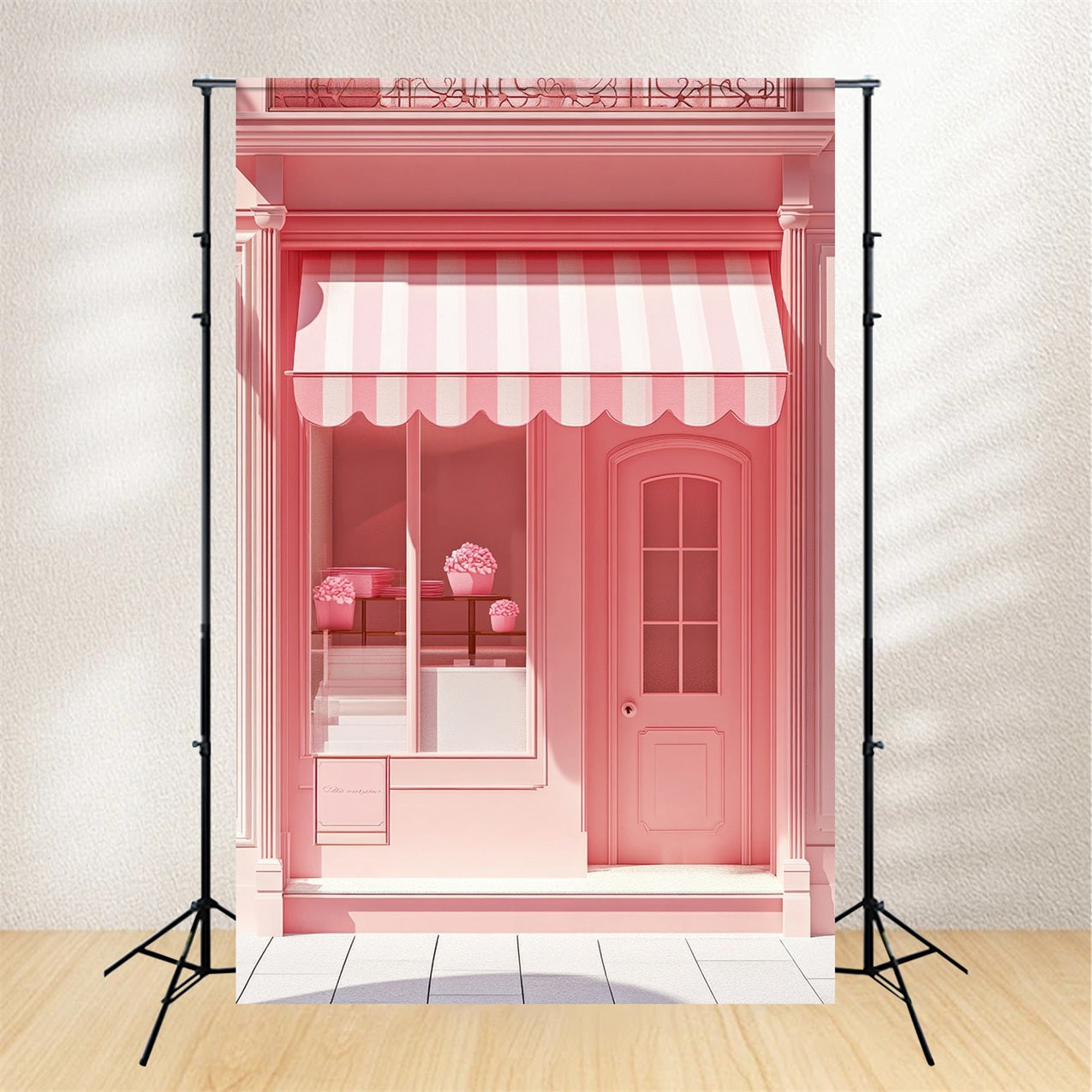Pink Girl Backdrop Hintergrundkulisse Blush Boutique Fenster Hintergrund CJJ2-117