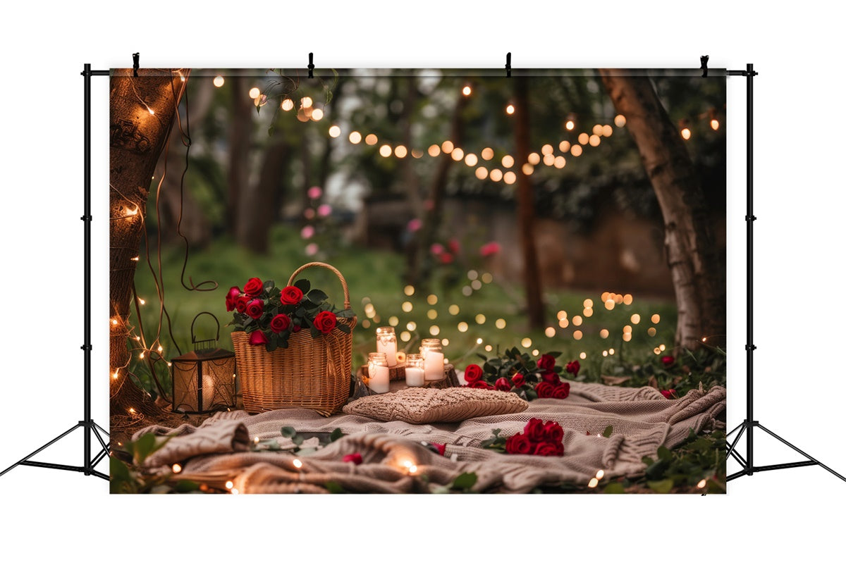 Wald Fotokulissen Romantische Kerzenlicht Picknick Wald Kulisse CJJ2-66