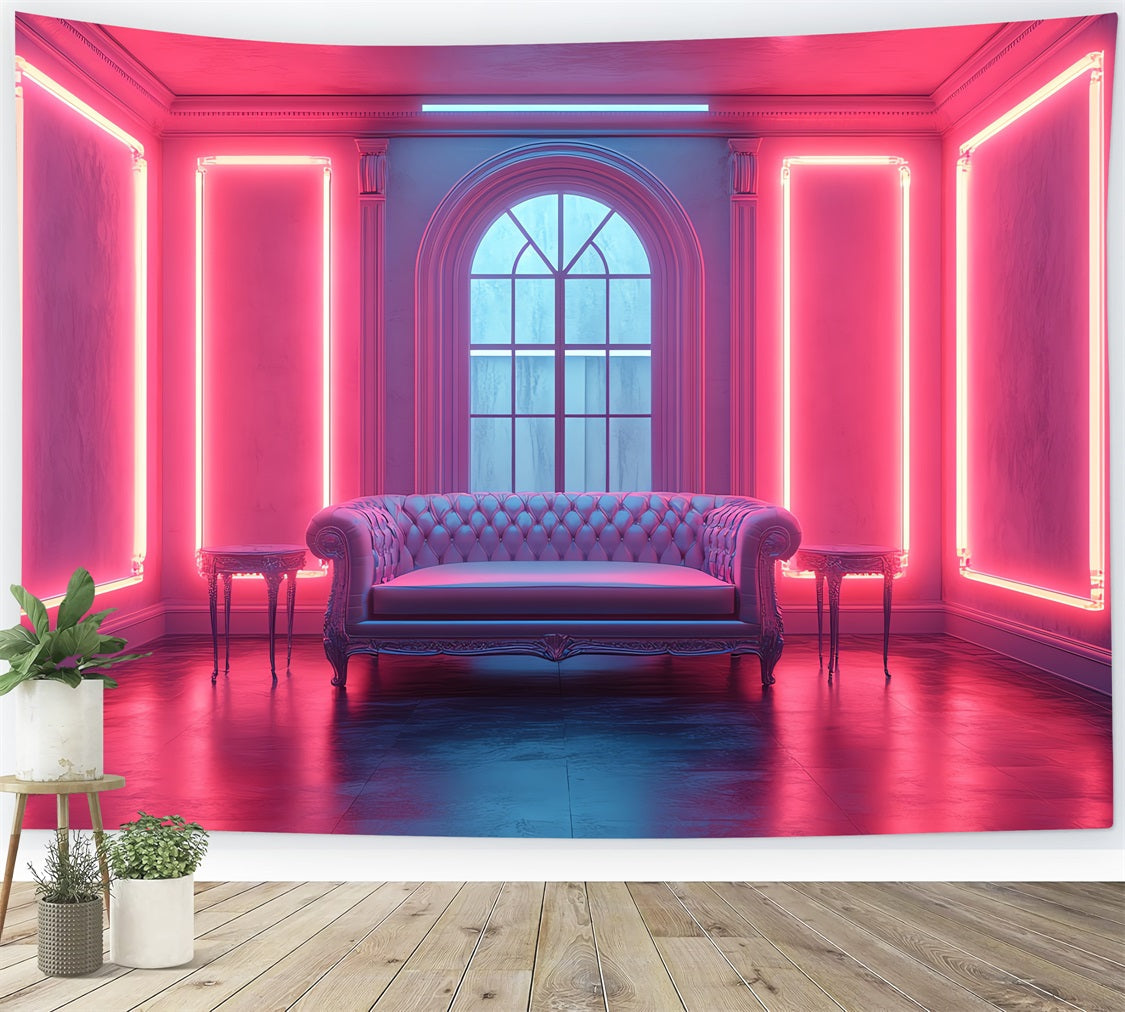 Fashion Doll Backdrop Fotografie Backdrop Vibrant Neon Lounge Backdrop CJJ2-90