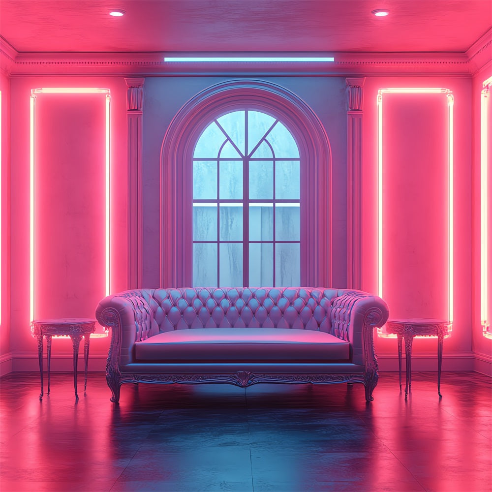 Fashion Doll Backdrop Fotografie Backdrop Vibrant Neon Lounge Backdrop CJJ2-90