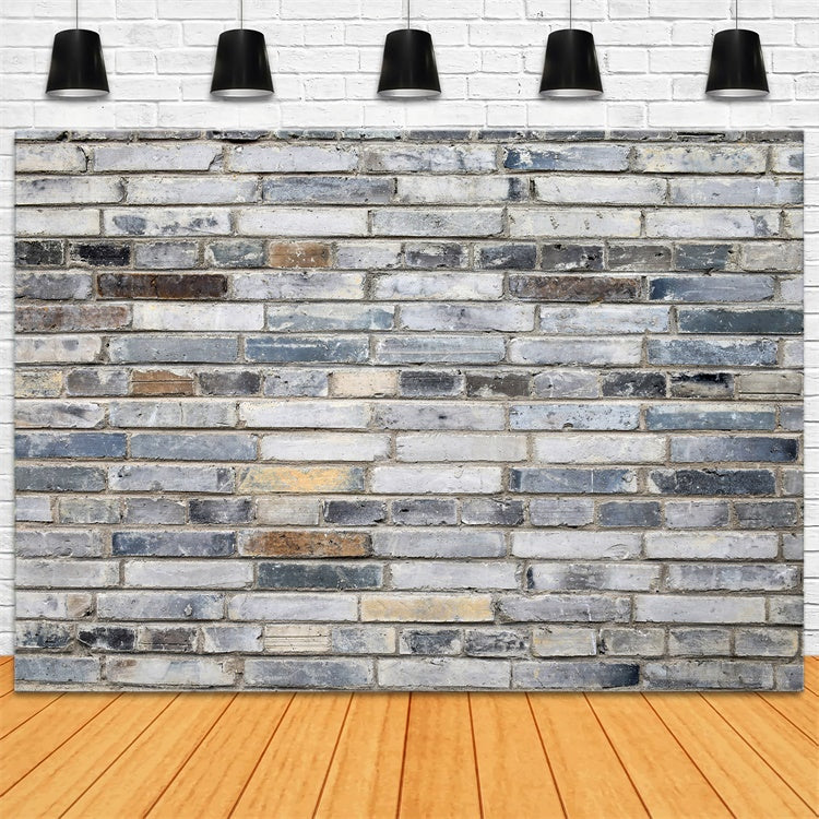 Graue Backsteinmauer Backdrop Vintage Asche getönten Backstein Backdrop CJJ3-1