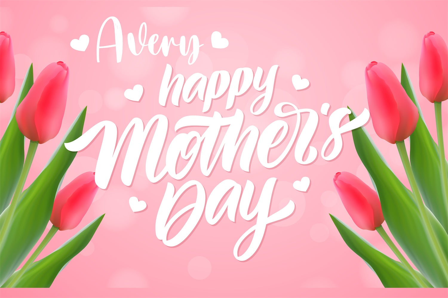 Muttertags-Hintergrundbild Personalisierbar Elegante Rote Tulpe CJJ3-100